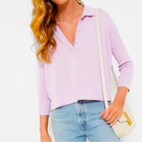 Tuckernuck Clayton Lilac Knit Polo Top XL/XXL NWT Lightweight Soft Swing Fit - Picture 1 of 9